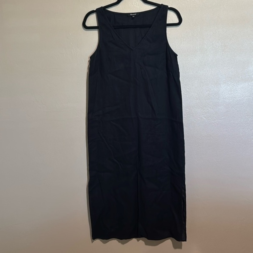 Madewell Linen-Blend V-Neck Tank Dress Size XS